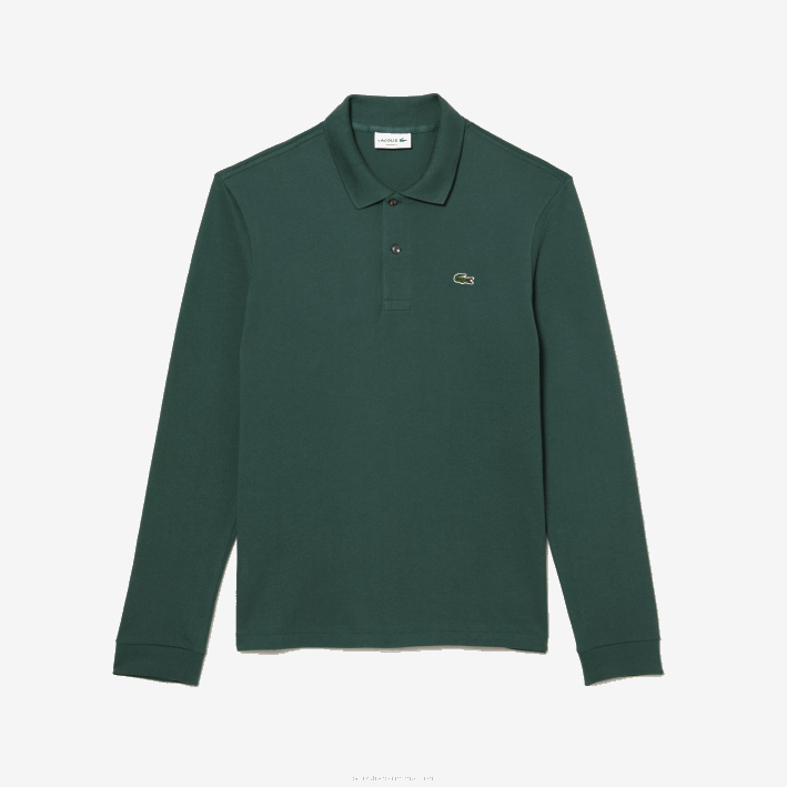 hombres Lacoste 6F241301 verde 5hx polo de manga larga original l.12.12