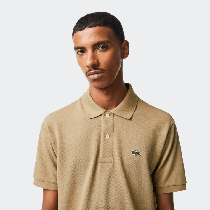 hombres Lacoste 6F24150 beige cb8 polo original l.12.12