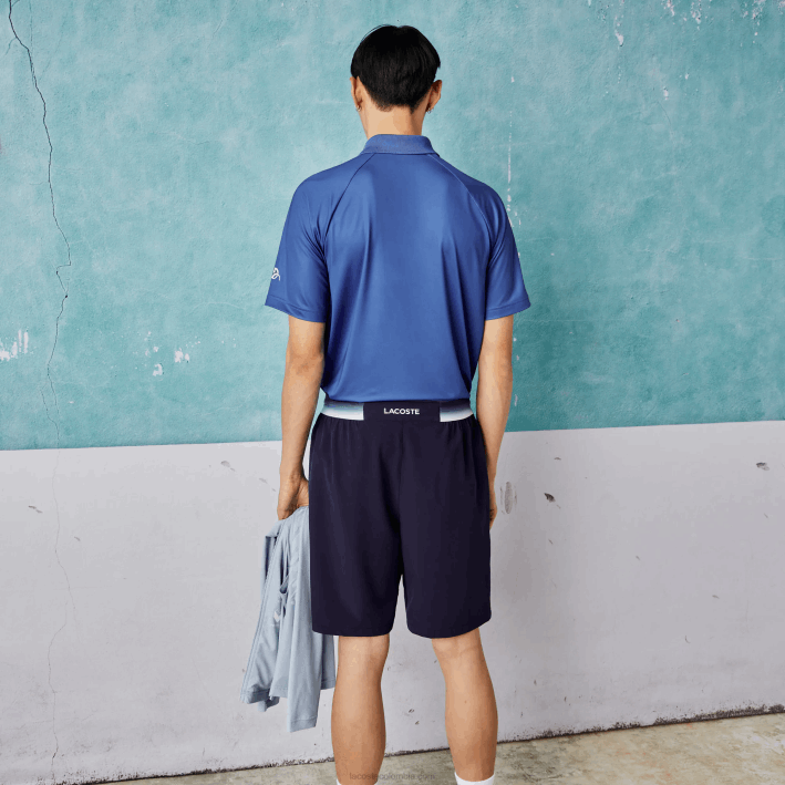 hombres Lacoste 6F241532 azul 78x shorts elásticos ligeros sport x novak djokovic