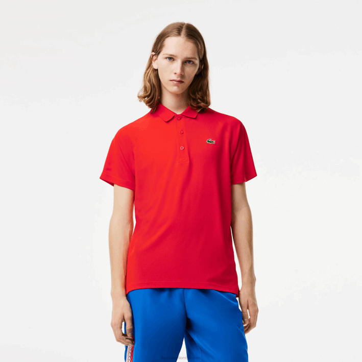 hombres Lacoste 6F24163 rojo s5h polo deportivo transpirable resistente a la abrasión interlock