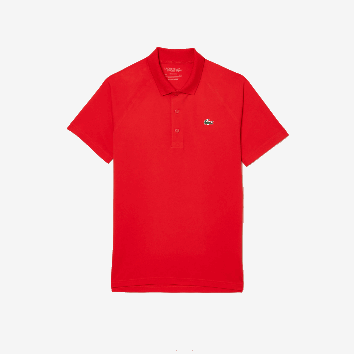 hombres Lacoste 6F24163 rojo s5h polo deportivo transpirable resistente a la abrasión interlock