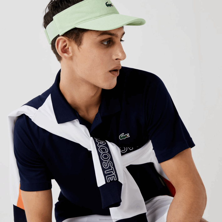 hombres Lacoste 6F24166 azul marino 166 polo deportivo transpirable resistente a la abrasión interlock