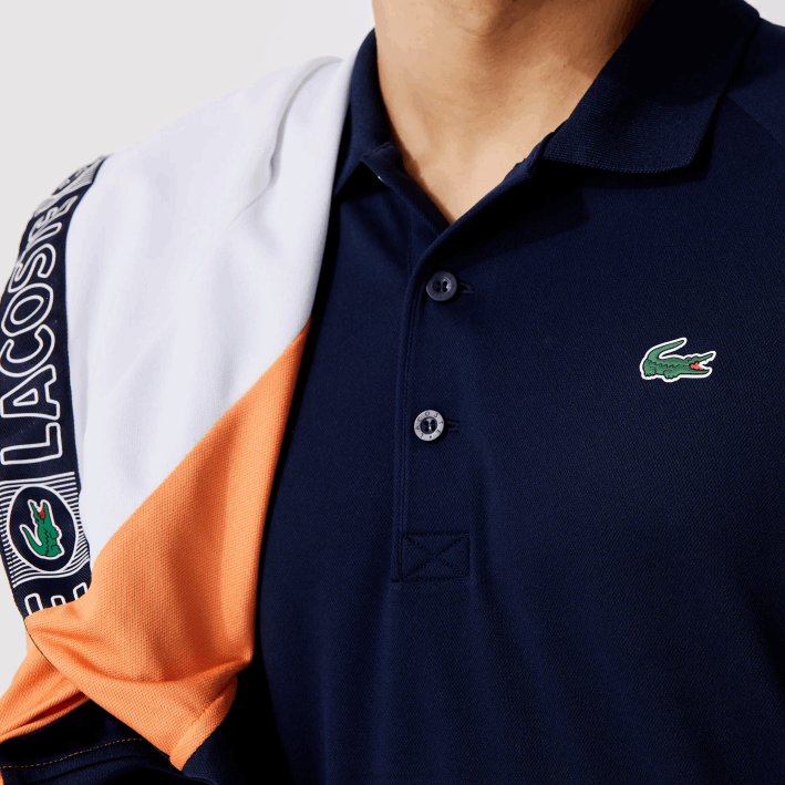 hombres Lacoste 6F24166 azul marino 166 polo deportivo transpirable resistente a la abrasión interlock