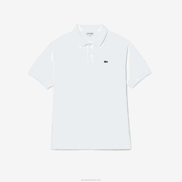 hombres Lacoste 6F24169 blanco 001 polo de algodón petit piqué - tallas grandes - grande
