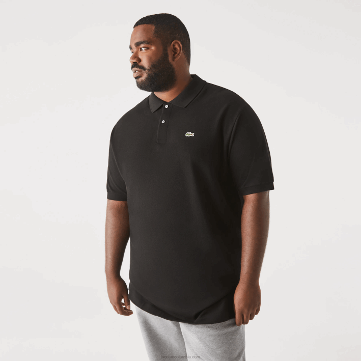 hombres Lacoste 6F24170 negro 031 polo de algodón petit piqué - tallas grandes - grande