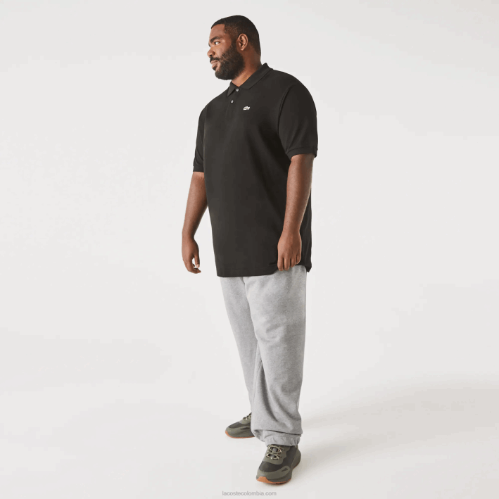 hombres Lacoste 6F24170 negro 031 polo de algodón petit piqué - tallas grandes - grande
