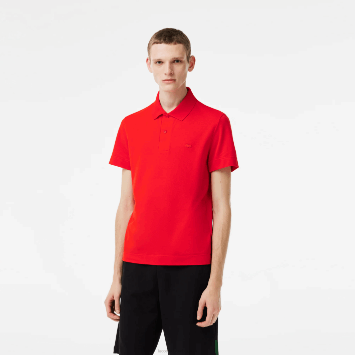 hombres Lacoste 6F24172 rojo s5h polo de piqué de algodón transpirable de movimiento activo