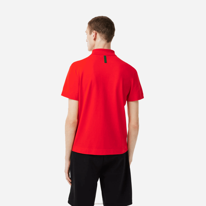hombres Lacoste 6F24172 rojo s5h polo de piqué de algodón transpirable de movimiento activo