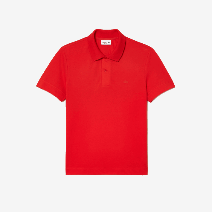 hombres Lacoste 6F24172 rojo s5h polo de piqué de algodón transpirable de movimiento activo