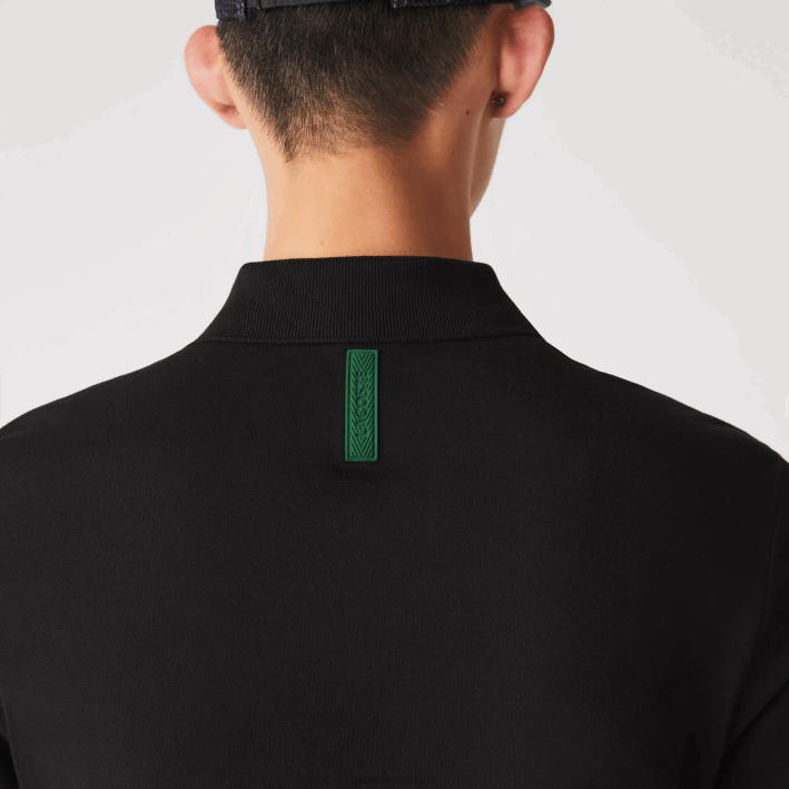 hombres Lacoste 6F24173 negro 031 polo de piqué de algodón transpirable de movimiento activo