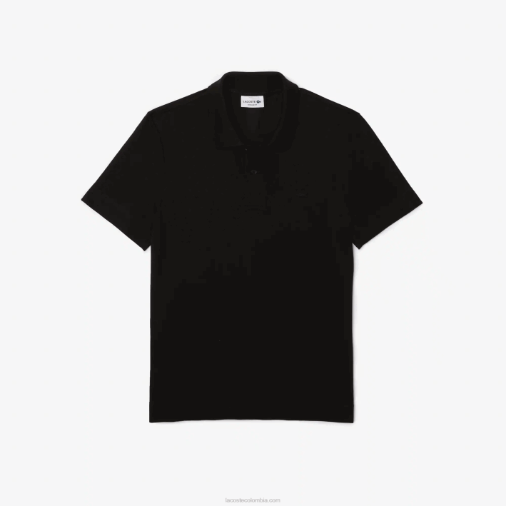 hombres Lacoste 6F24173 negro 031 polo de piqué de algodón transpirable de movimiento activo