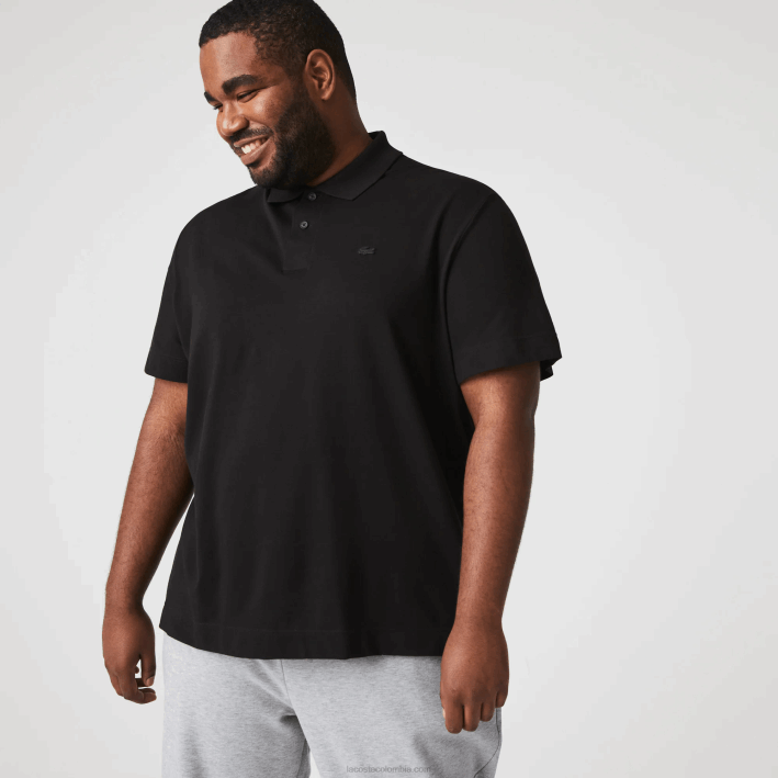 hombres Lacoste 6F24173 negro 031 polo de piqué de algodón transpirable de movimiento activo