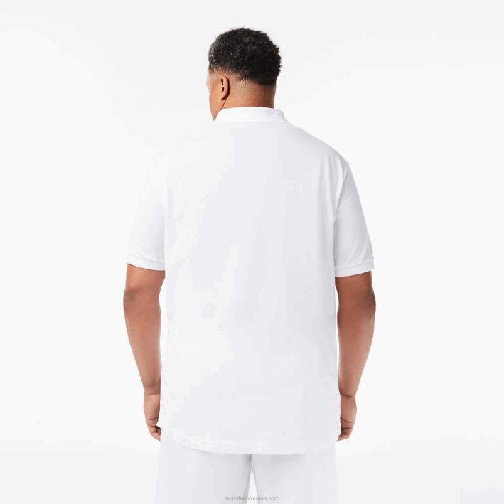 hombres Lacoste 6F24187 blanco 001 polo de algodón petit piqué - tallas grandes - alto