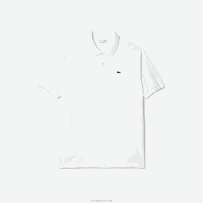 hombres Lacoste 6F24187 blanco 001 polo de algodón petit piqué - tallas grandes - alto