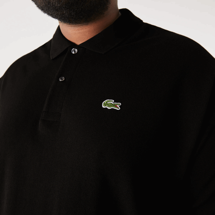 hombres Lacoste 6F24188 negro 031 polo de algodón petit piqué - tallas grandes - alto
