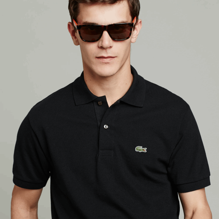 hombres Lacoste 6F24188 negro 031 polo de algodón petit piqué - tallas grandes - alto