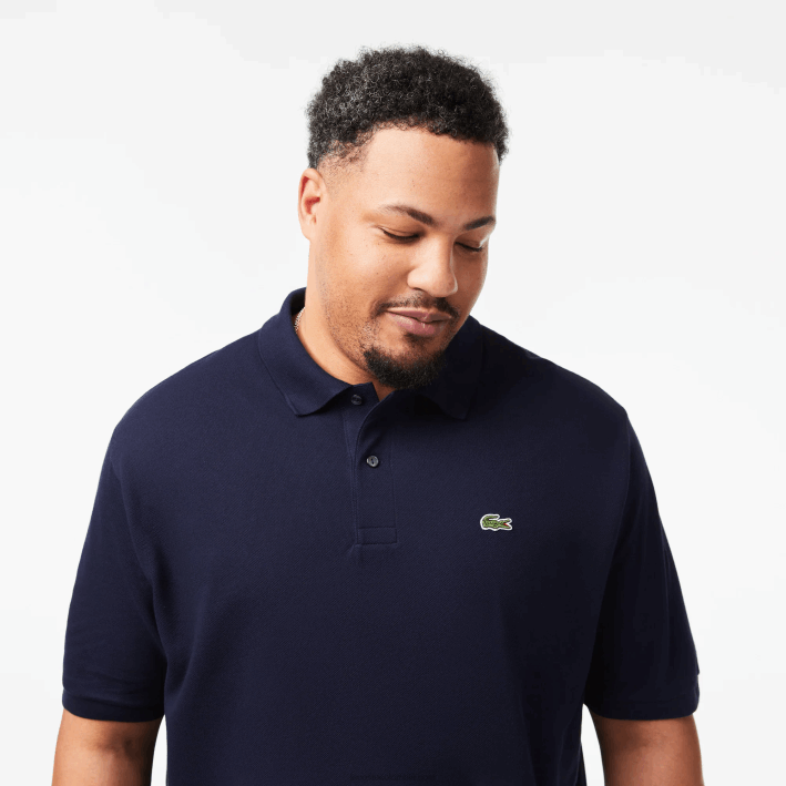hombres Lacoste 6F24189 azul marino 166 polo de algodón petit piqué - tallas grandes - alto