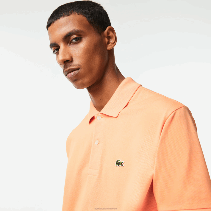 hombres Lacoste 6F24196 naranja claro heb polo original l.12.12