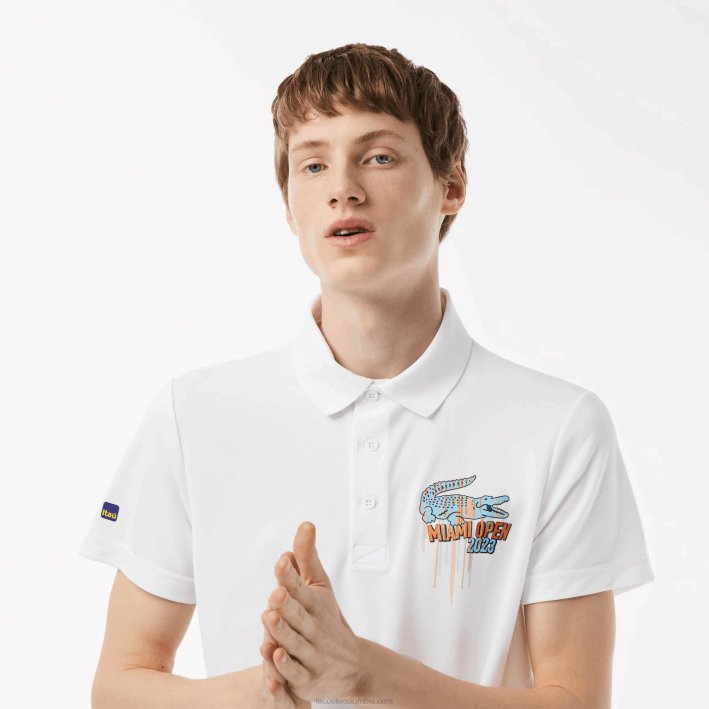 hombres Lacoste 6F24205 blanco 001 sport miami polo de piqué edición abierta