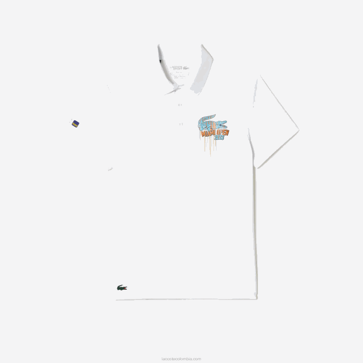 hombres Lacoste 6F24205 blanco 001 sport miami polo de piqué edición abierta
