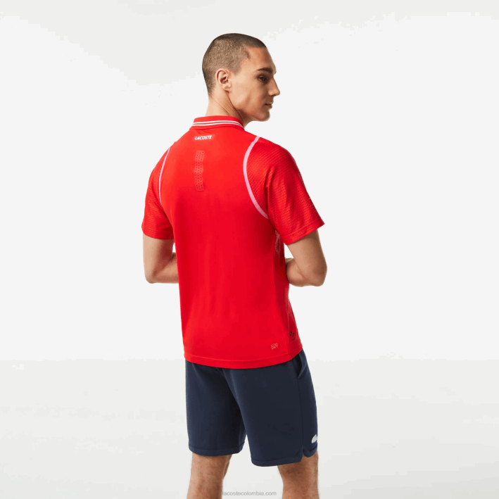 hombres Lacoste 6F24233 rojo s5h tenis x daniil medvedev polo