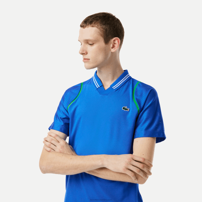 hombres Lacoste 6F24234 kxb azul tenis x daniil medvedev polo