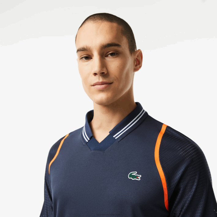 hombres Lacoste 6F24235 kxe azul tenis x daniil medvedev polo