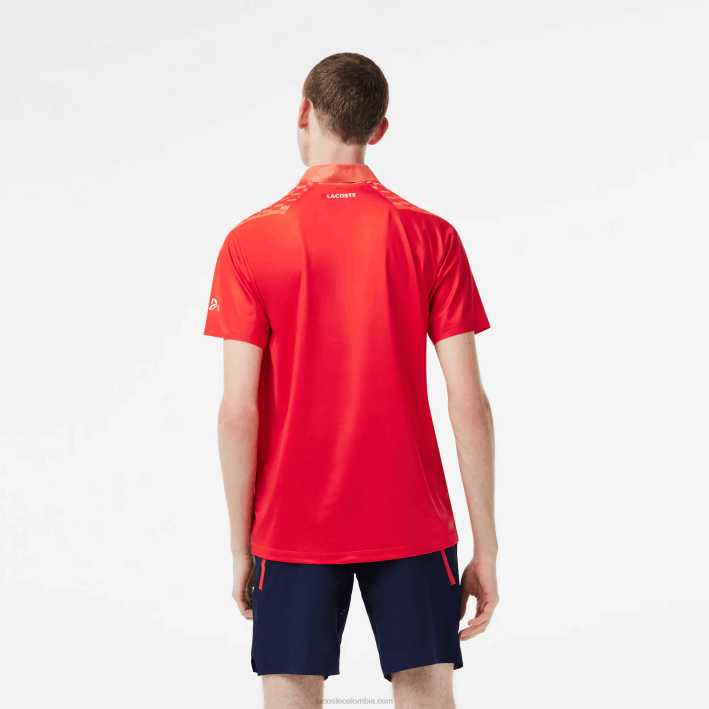 hombres Lacoste 6F24236 naranja rojo naranja xij polo tricolor tennis x novak djokovic