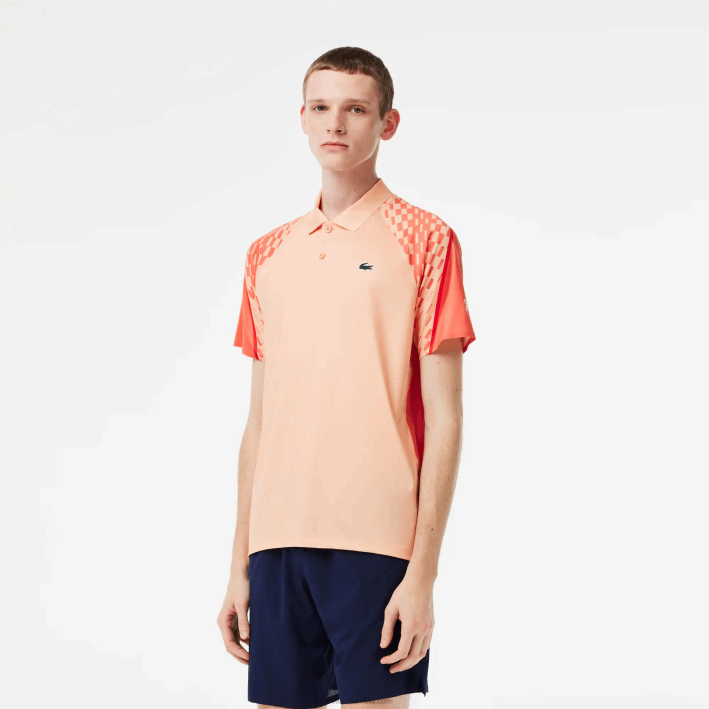 hombres Lacoste 6F24237 naranja claro naranja rojo t7i polo tricolor tennis x novak djokovic