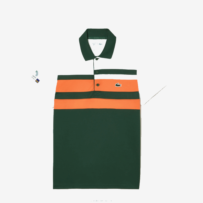 hombres Lacoste 6F24239 blanco naranja verde t0i polo sport miami open edition a rayas