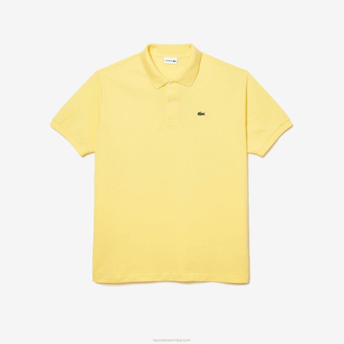 hombres Lacoste 6F24247 amarillo 107 polo de algodón petit piqué - tallas grandes - grande