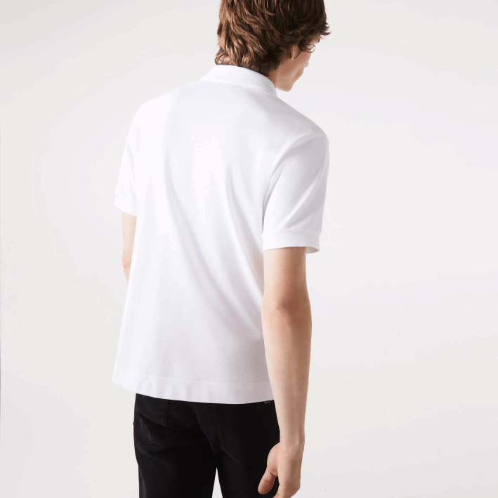 hombres Lacoste 6F24249 blanco 001 polo original l.12.12 con piqué de algodón grueso
