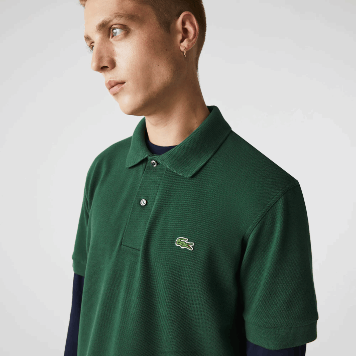 hombres Lacoste 6F24252 verde 132 polo original l.12.12 con piqué de algodón grueso