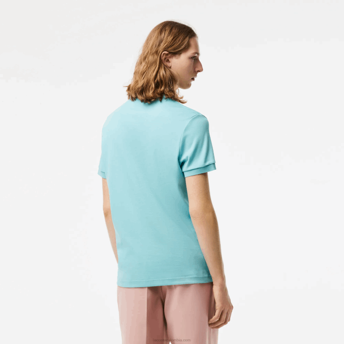 hombres Lacoste 6F24257 turquesa bvg polo de algodón pima regular fit