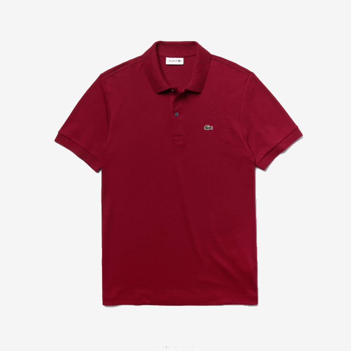 hombres Lacoste 6F24258 burdeos 476 polo de algodón pima regular fit