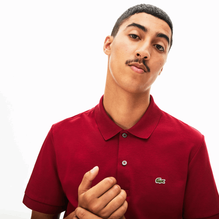 hombres Lacoste 6F24258 burdeos 476 polo de algodón pima regular fit