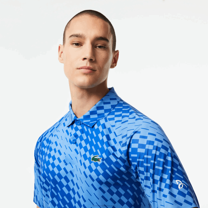 hombres Lacoste 6F2443 azul yi5 tenis x novak djokovic player versión polo