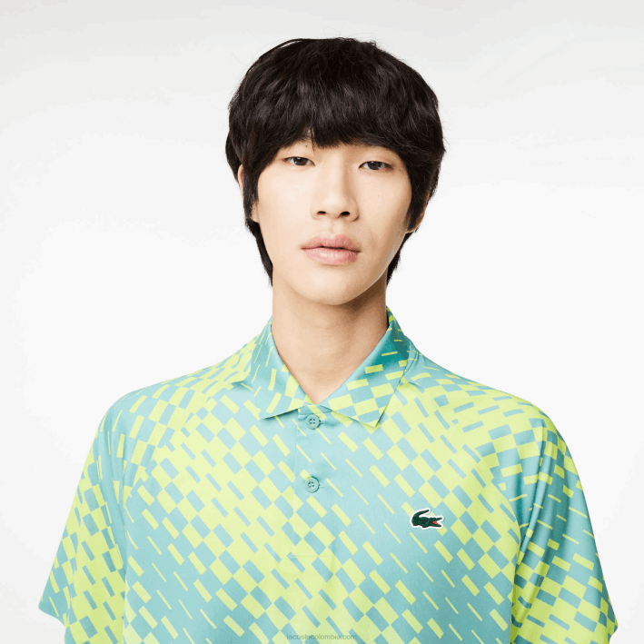 hombres Lacoste 6F2444 amarillo verde claro vri tenis x novak djokovic player versión polo