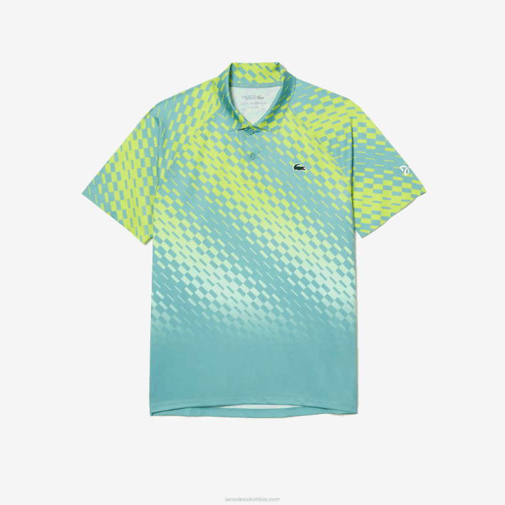 hombres Lacoste 6F2444 amarillo verde claro vri tenis x novak djokovic player versión polo