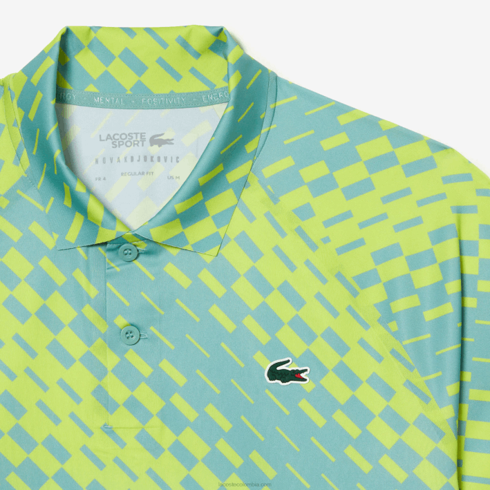 hombres Lacoste 6F2444 amarillo verde claro vri tenis x novak djokovic player versión polo