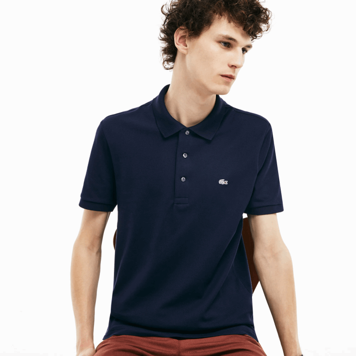 hombres Lacoste 6F24563 azul marino 166 Polo slim fit de petit piqué elástico