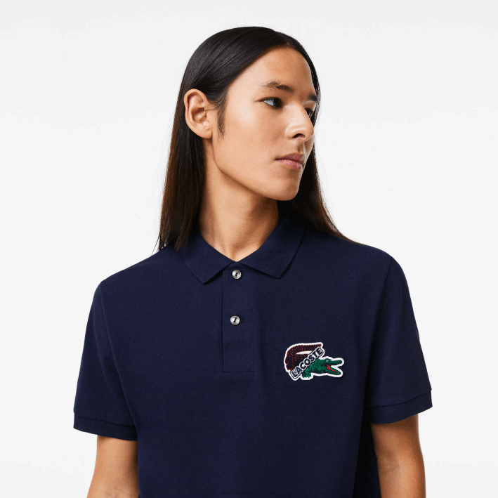 hombres Lacoste 6F24573 azul marino 166 polo de piqué de algodón orgánico