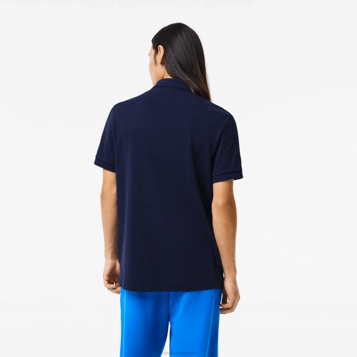 hombres Lacoste 6F24573 azul marino 166 polo de piqué de algodón orgánico