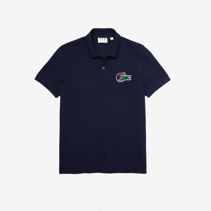 hombres Lacoste 6F24573 azul marino 166 polo de piqué de algodón orgánico