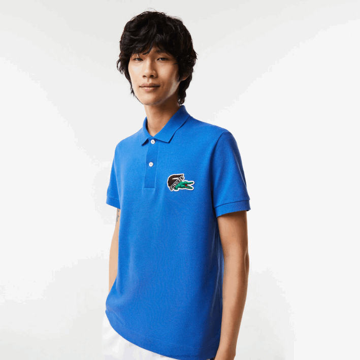hombres Lacoste 6F24574 azul k1q polo de piqué de algodón orgánico
