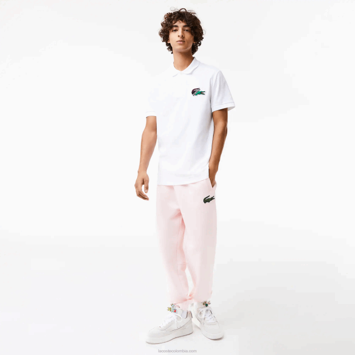 hombres Lacoste 6F24575 blanco 001 polo de piqué de algodón orgánico