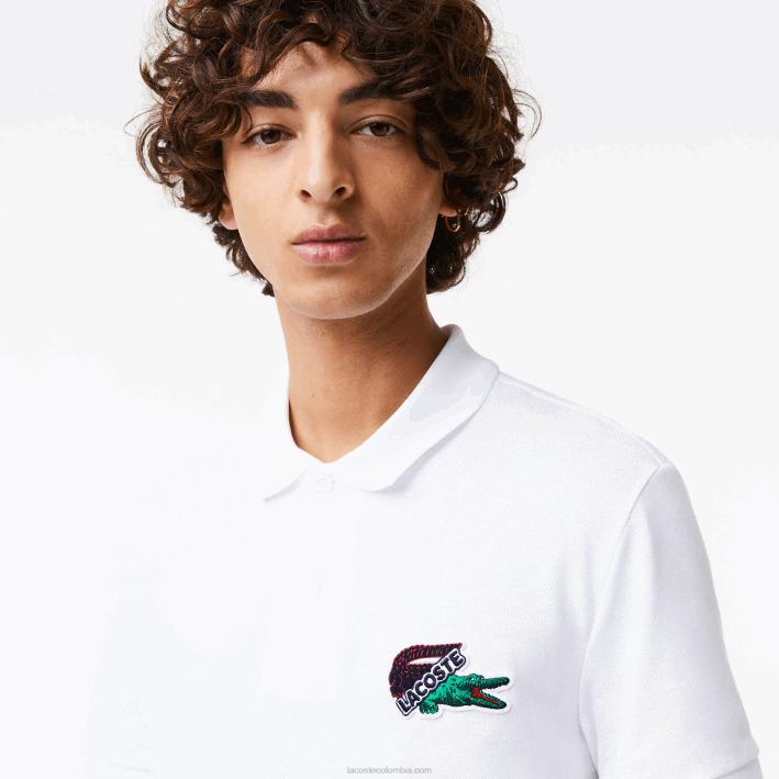 hombres Lacoste 6F24575 blanco 001 polo de piqué de algodón orgánico
