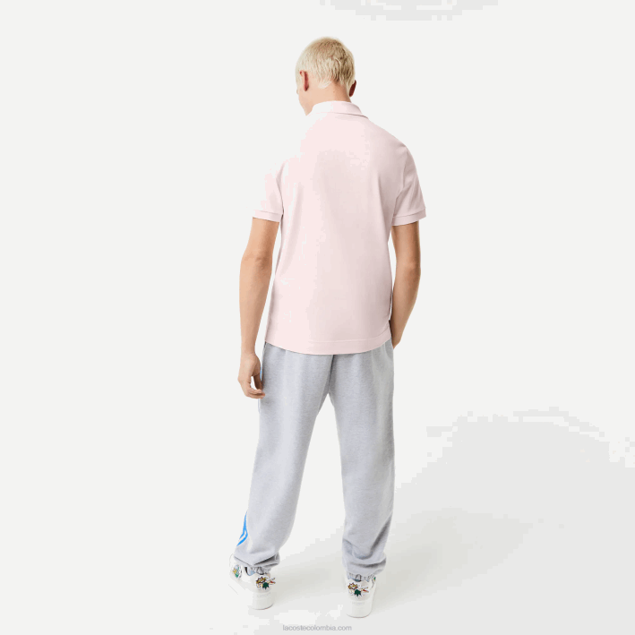 hombres Lacoste 6F24576 rosa claro t03 polo de piqué de algodón orgánico