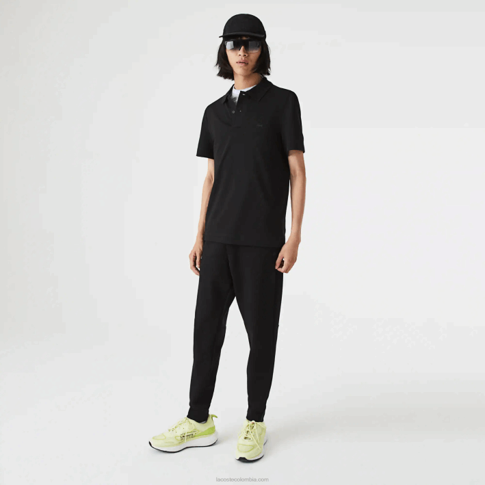 hombres Lacoste 6F24598 negro 031 Polo slim fit de piqué de algodón orgánico elástico