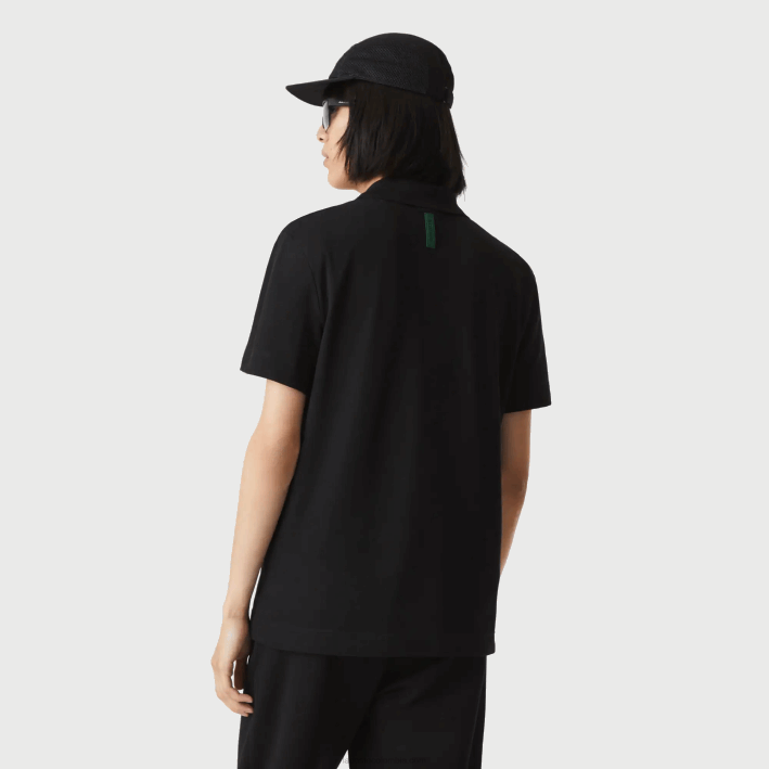hombres Lacoste 6F24598 negro 031 Polo slim fit de piqué de algodón orgánico elástico
